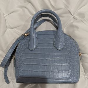 Blue faux crocodile mini bag